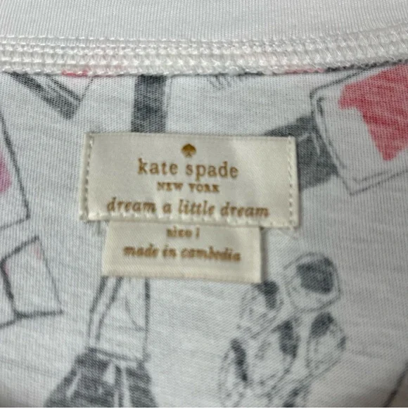 NWT Kate Spade Dream A Little Dream Nightshirt Sz Large Multicolor Lipstick - Picture 3 of 14